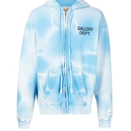 Gallery Dept Sun Faded Zip Up Hoodie Blue