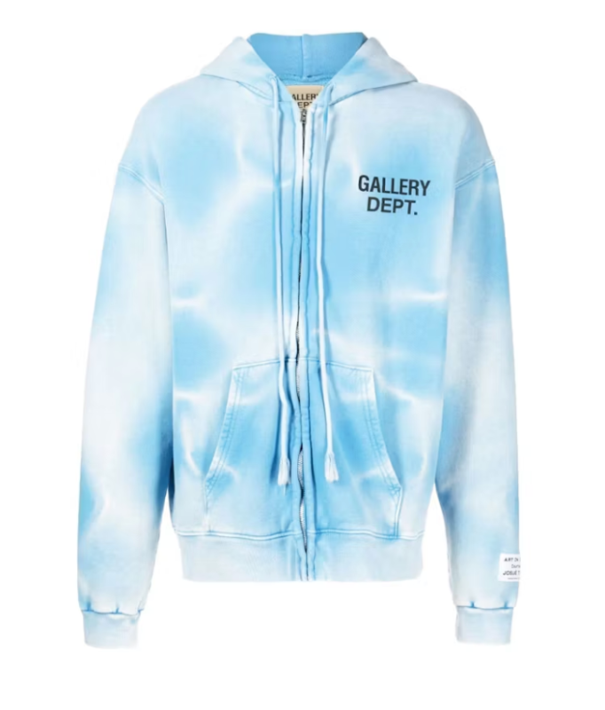 Gallery Dept Sun Faded Zip Up Hoodie Blue
