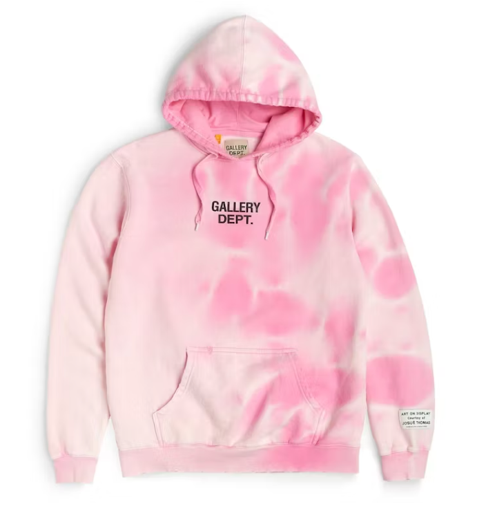 Gallery Dept Sunfaded Centered Logo Hoodie Pink