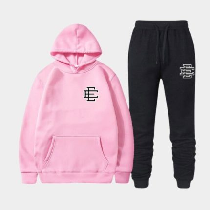 EE Pink And Black Hoodie Tracksuit