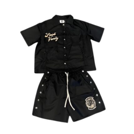 Saint Vanity Black Nylon Short Set