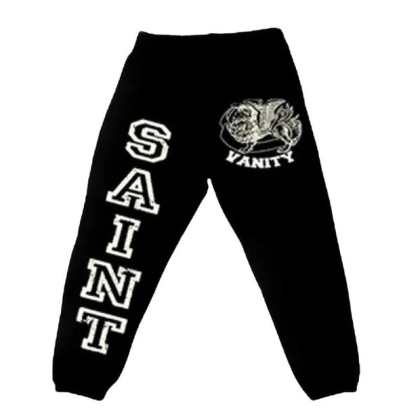 Saint Vanity Black Varsity Sweatpants Classic Fit