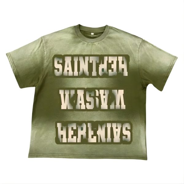 Saint Vanity Olive Green Was Here Tee Saint Vanity Olive Green Was Here Tee