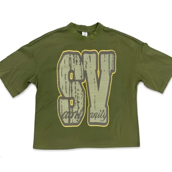 Saint Vanity SV Olive Green Graphic Tee Saint Vanity SV Olive Green Graphic Tee