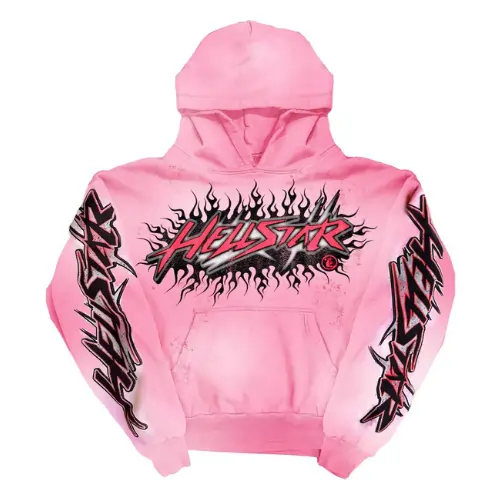 Pink Black Hellstar Brainwashed Without Brain Hoodie