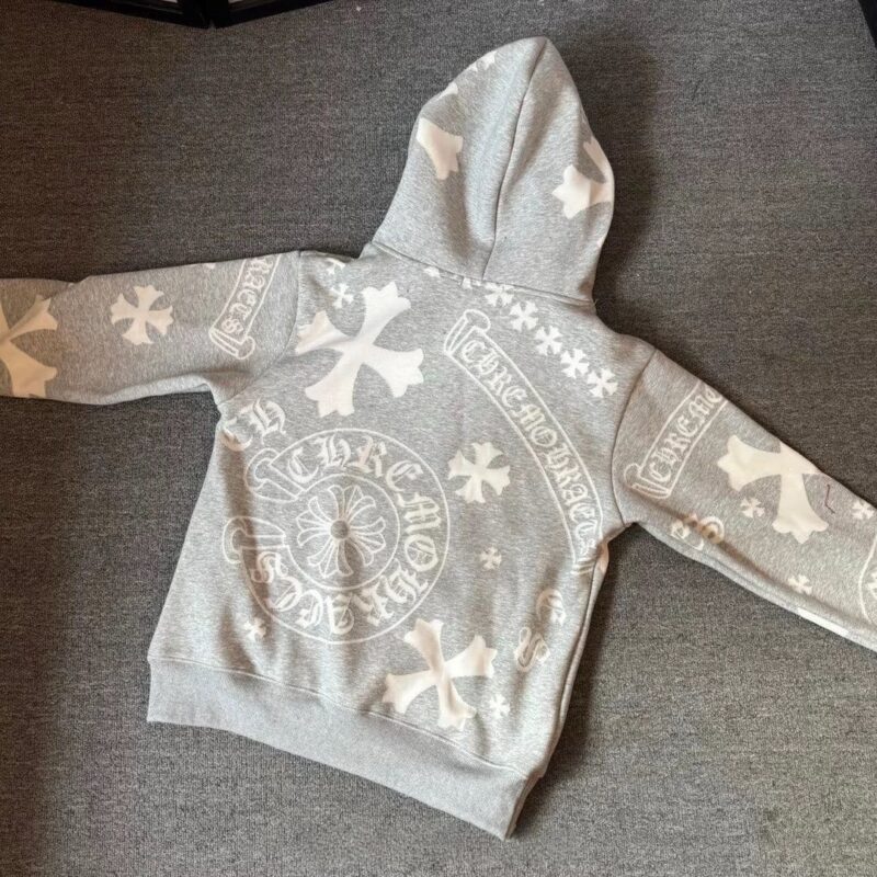 Chrome Hearts Embroidery Gray Hoodie