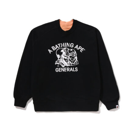 BAPE Logo Reversible Loose Fit Crewneck Sweatshirt