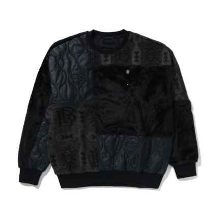 BAPE Black Fabric Patchwork Sweatshirt