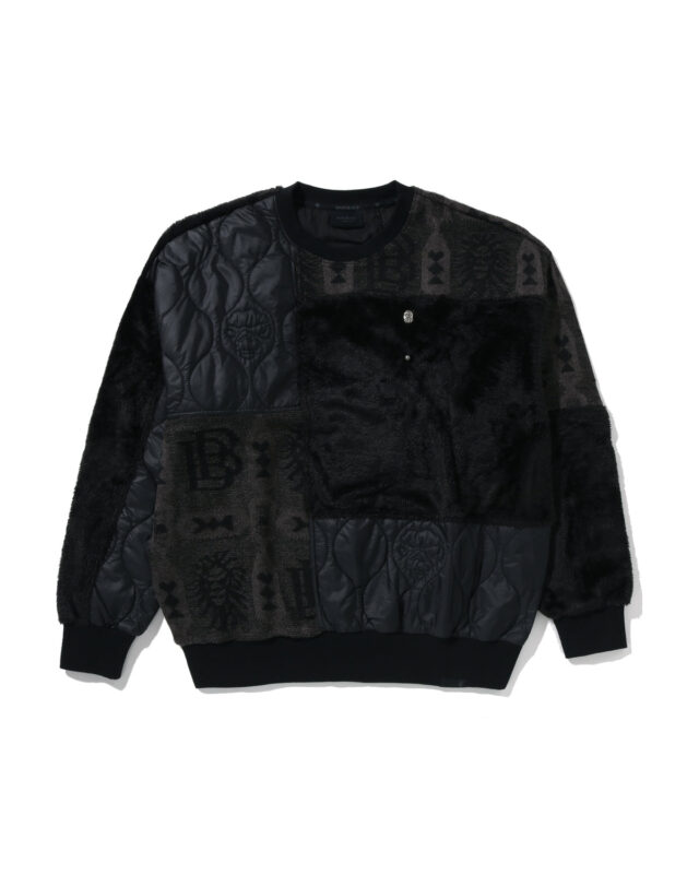 BAPE Black Fabric Patchwork Sweatshirt