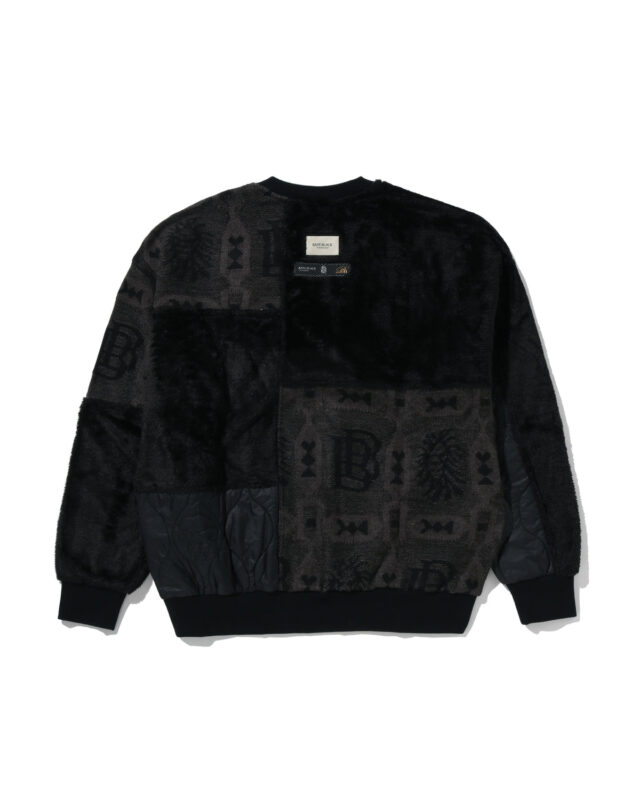 BAPE Black Fabric Patchwork Sweatshirt