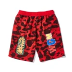 Camouflage Casual Red Bape Shark Shorts